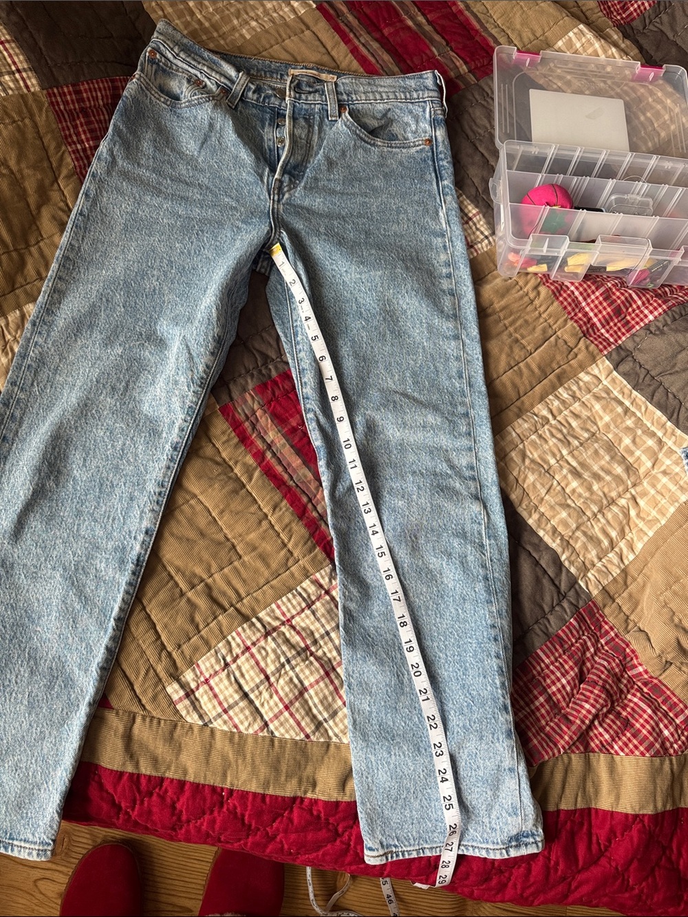 Lt Blue Acid Wash Women's Wedgie Straight Jeans Levi’s 28x28